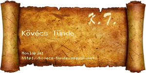 Kövécs Tünde névjegykártya