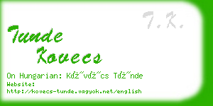 tunde kovecs business card